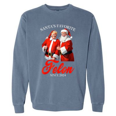 SantaS Favorite Felon Since 2024 Trump Christmas Xmas Garment-Dyed Sweatshirt