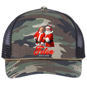 SantaS Favorite Felon Since 2024 Trump Christmas Xmas Retro Rope Trucker Hat Cap