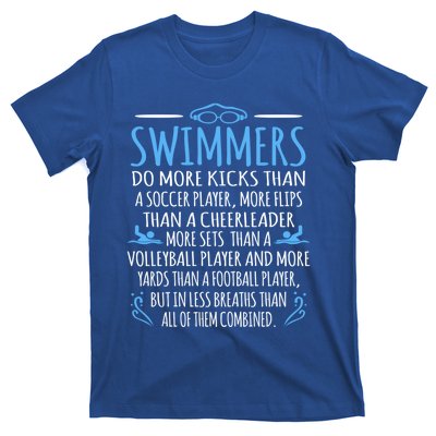 Swimmers Facts Funny Swimming Swim Coach Graphic Gift T-Shirt