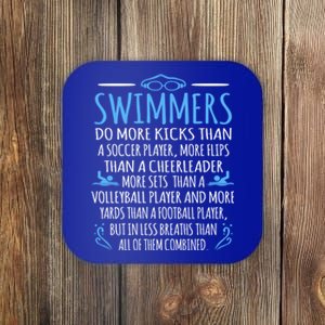 Swimmers Facts Funny Swimming Swim Coach Graphic Gift Coaster