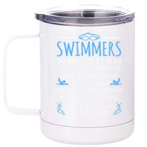 Swimmers Facts Funny Swimming Swim Coach Graphic Gift 12 oz Stainless Steel Tumbler Cup