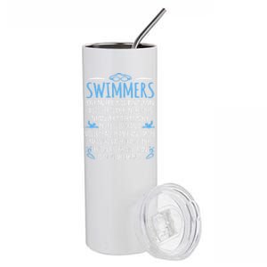 Swimmers Facts Funny Swimming Swim Coach Graphic Gift Stainless Steel Tumbler