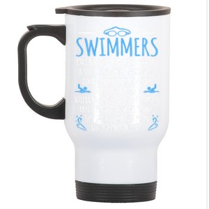 Swimmers Facts Funny Swimming Swim Coach Graphic Gift Stainless Steel Travel Mug