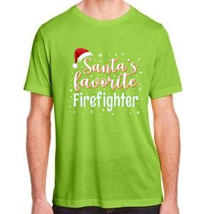 SantaS Favorite Firefighter Christmas Firefighter Xmas Gift Adult ChromaSoft Performance T-Shirt