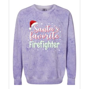 SantaS Favorite Firefighter Christmas Firefighter Xmas Gift Colorblast Crewneck Sweatshirt