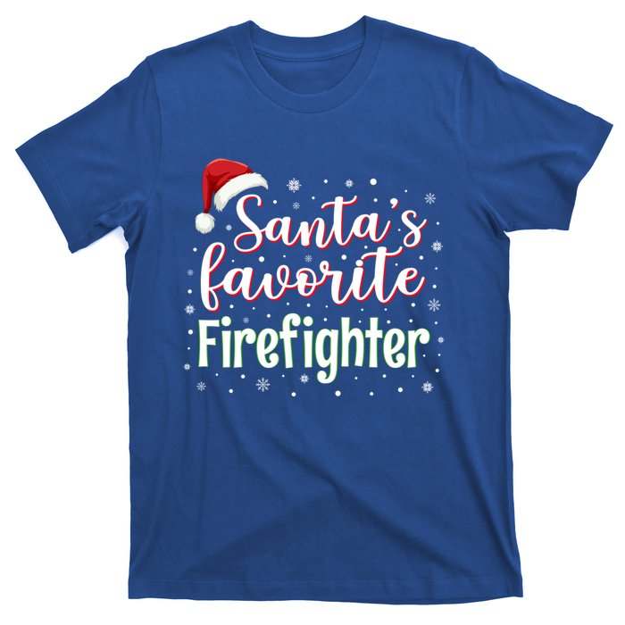 SantaS Favorite Firefighter Christmas Firefighter Xmas Gift T-Shirt