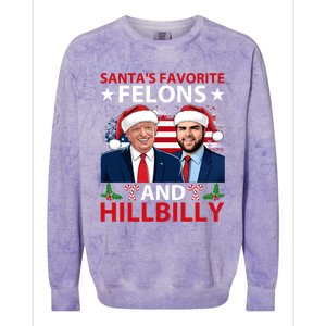 Santa’S Favorite Felons And Hillbilly Trump Vance Christmas Gift Colorblast Crewneck Sweatshirt