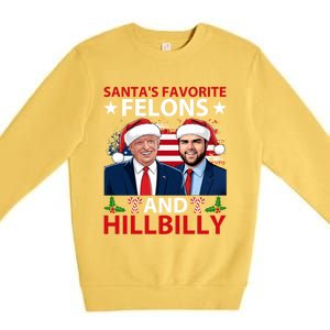 Santa’S Favorite Felons And Hillbilly Trump Vance Christmas Gift Premium Crewneck Sweatshirt