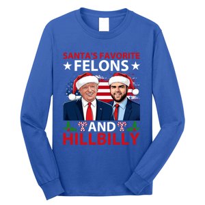 Santa’S Favorite Felons And Hillbilly Trump Vance Christmas Gift Long Sleeve Shirt