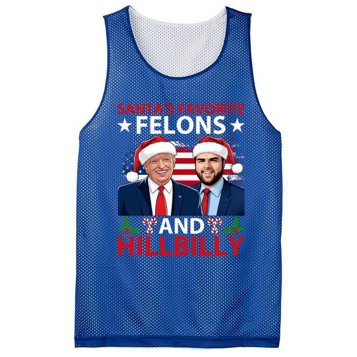 Santa’S Favorite Felons And Hillbilly Trump Vance Christmas Gift Mesh Reversible Basketball Jersey Tank