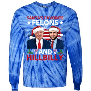 Santa’S Favorite Felons And Hillbilly Trump Vance Christmas Gift Tie-Dye Long Sleeve Shirt