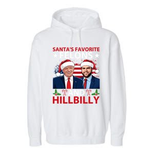 Santa’S Favorite Felons And Hillbilly Trump Vance Christmas Gift Garment-Dyed Fleece Hoodie