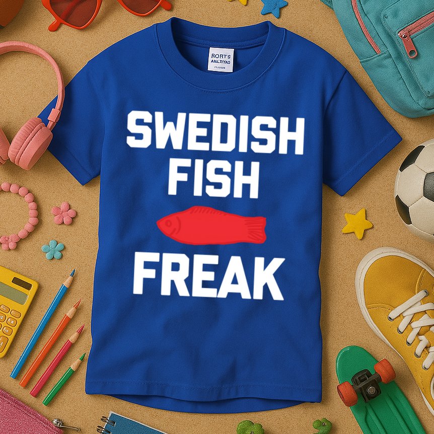 Swedish Fish Freak Gift Funny Saying Sarcastic Food Candy Gift Kids T-Shirt