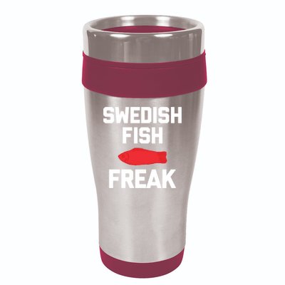 Swedish Fish Freak Gift Funny Saying Sarcastic Food Candy Gift 16oz Travel Tumbler