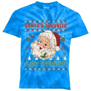 SantaS Favorite Flight Attendants Funny Santa Claus Funny Gift Cute Gift Kids Tie-Dye T-Shirt