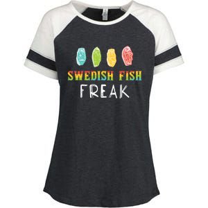 Swedish Fish Freak In The Wild Funny Idea Funny Gift Enza Ladies Jersey Colorblock Tee