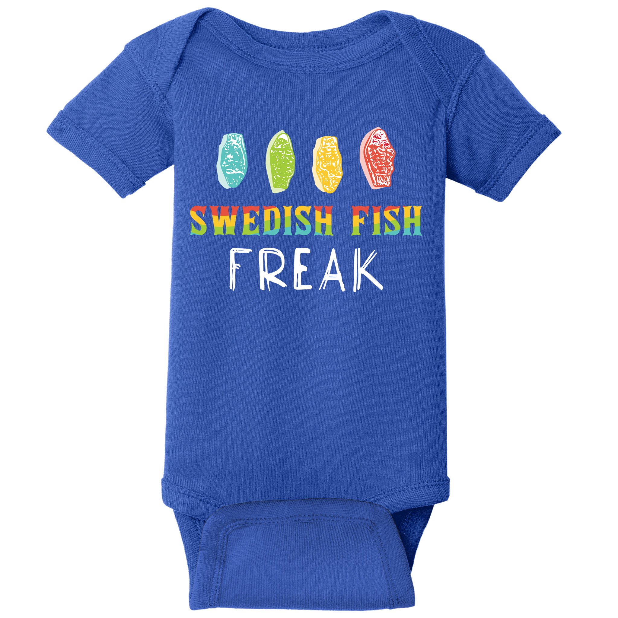 Swedish Fish Freak In The Wild Funny Idea Funny Gift Baby Bodysuit