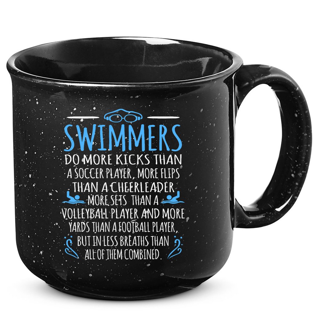 Swimmers Facts Funny Swimming Swim Coach Graphic 15oz Campfire Ceramic Mug