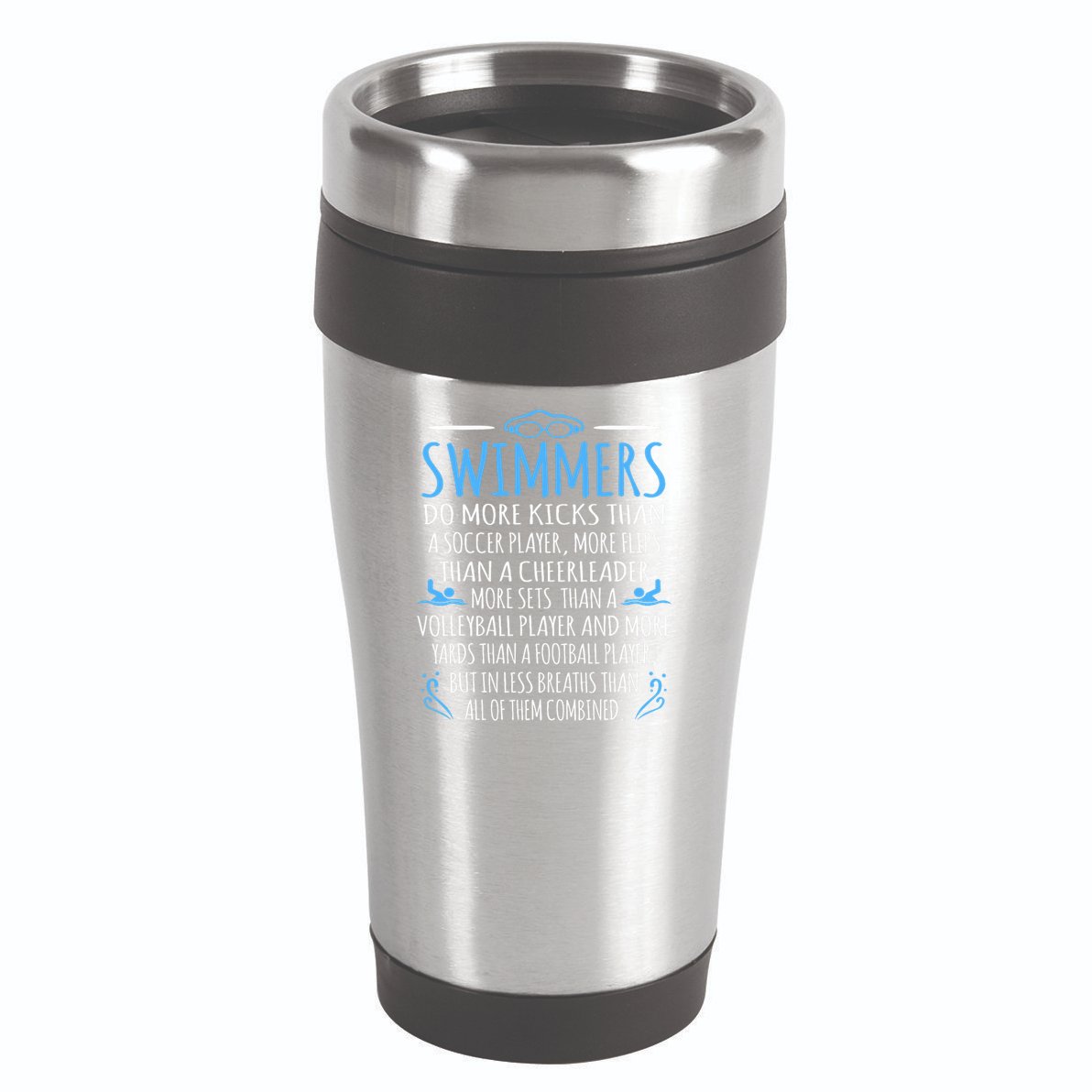 Swimmers Facts Funny Swimming Swim Coach Graphic 16oz Travel Tumbler