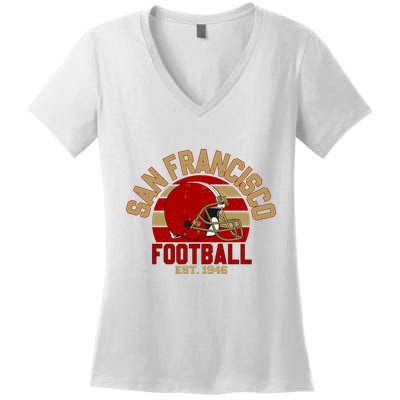 San Francisco Football Est 1946 Team Supporter Women's V-Neck T-Shirt