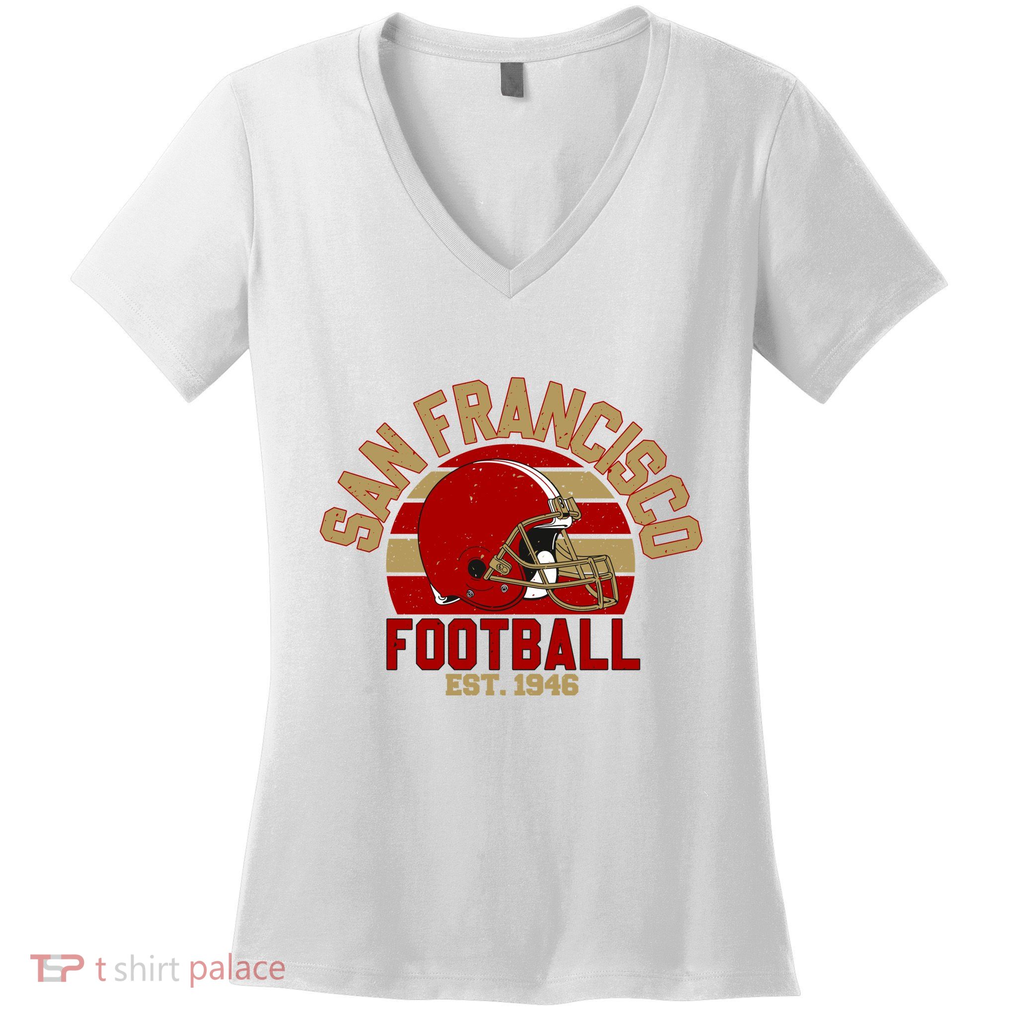San Francisco Football Est 1946 Team Supporter Women's V-Neck T-Shirt