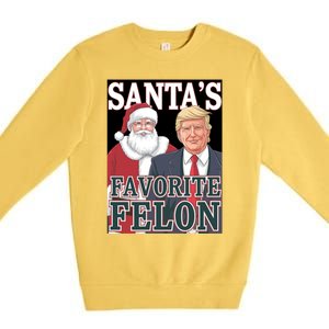 Santa Favorite Felon Trump Christmas Trump Santa Christmas Gift Premium Crewneck Sweatshirt