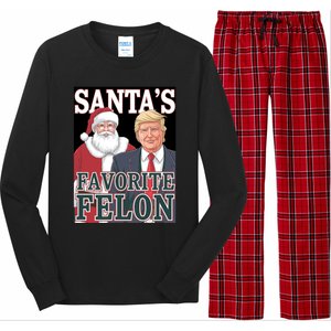 Santa Favorite Felon Trump Christmas Trump Santa Christmas Gift Long Sleeve Pajama Set