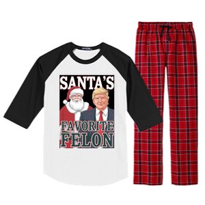 Santa Favorite Felon Trump Christmas Trump Santa Christmas Gift Raglan Sleeve Pajama Set