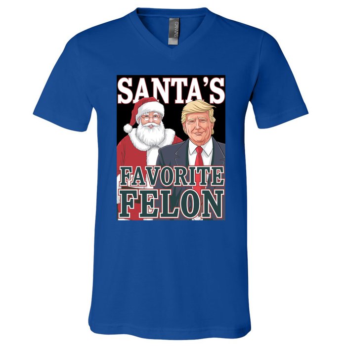 Santa Favorite Felon Trump Christmas Trump Santa Christmas Gift V-Neck T-Shirt