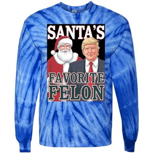 Santa Favorite Felon Trump Christmas Trump Santa Christmas Gift Tie-Dye Long Sleeve Shirt