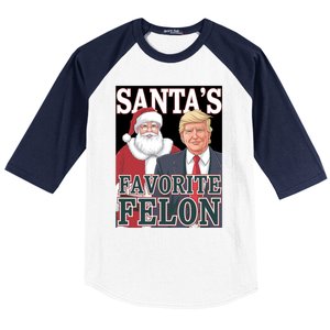 Santa Favorite Felon Trump Christmas Trump Santa Christmas Gift Baseball Sleeve Shirt