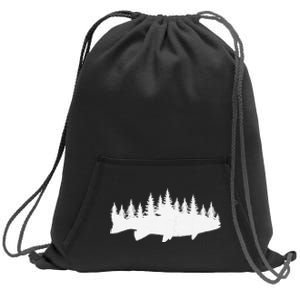 Steelhead Fishing Forest Treeline Trout Fisherman Gift Sweatshirt Cinch Pack Bag