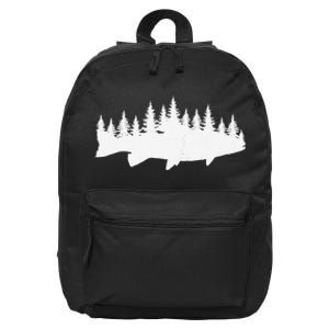 Steelhead Fishing Forest Treeline Trout Fisherman Gift 16 in Basic Backpack