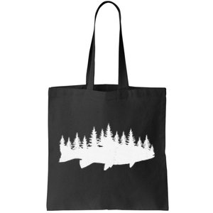 Steelhead Fishing Forest Treeline Trout Fisherman Gift Tote Bag