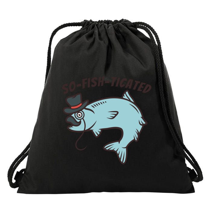 Suffocated Funny Fish Drawstring Bag