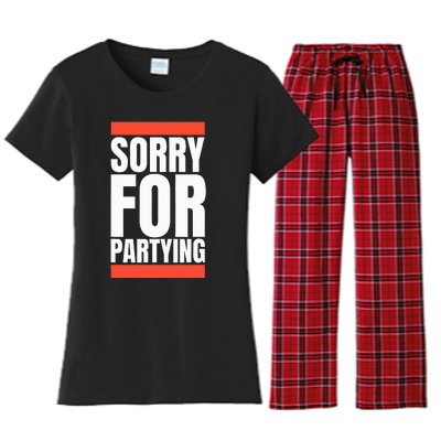 Sorry Funny For Partying Halloween Birthday Costume Women's Flannel Pajama Set