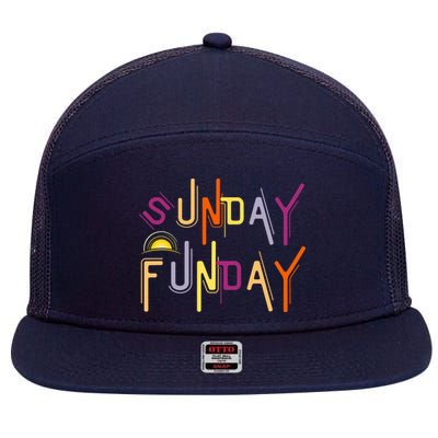 Sunday Funday - Funny Drinking 7 Panel Mesh Trucker Snapback Hat