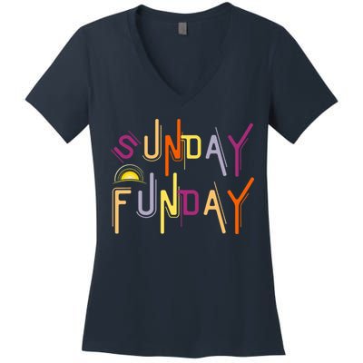Sunday Funday - Funny Drinking Women's V-Neck T-Shirt