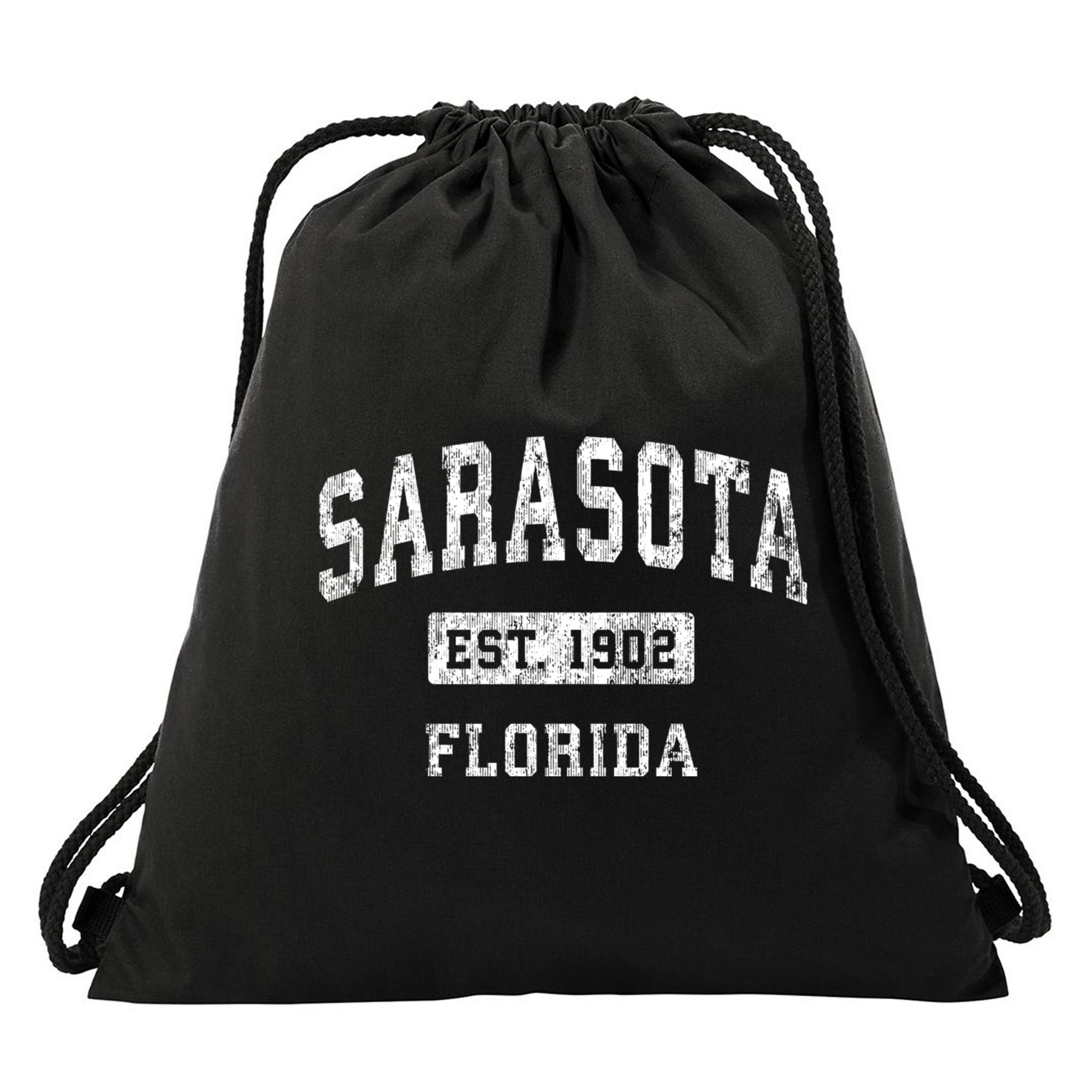 Sarasota Florida Fl Vintage Established Sports Drawstring Bag