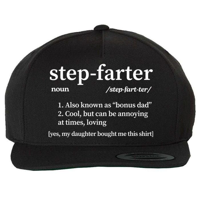 Step Farter Funny Definition Wool Snapback Cap