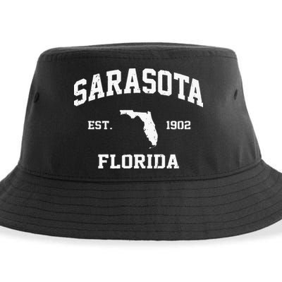 Sarasota Florida FL Vintage State Athletic Style Sustainable Bucket Hat