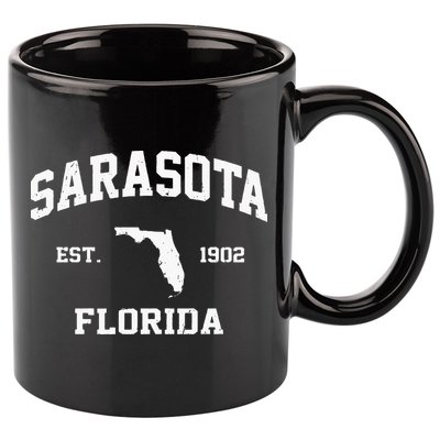 Sarasota Florida FL Vintage State Athletic Style 11oz C Handle Ceramic Mug