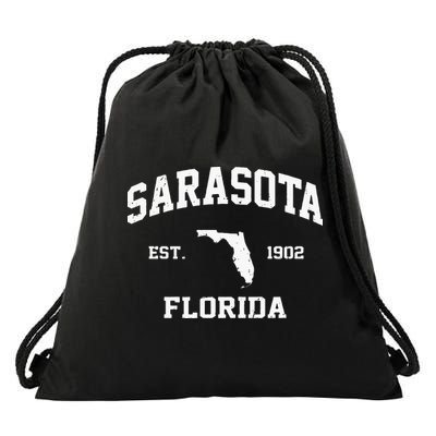 Sarasota Florida FL Vintage State Athletic Style Drawstring Bag