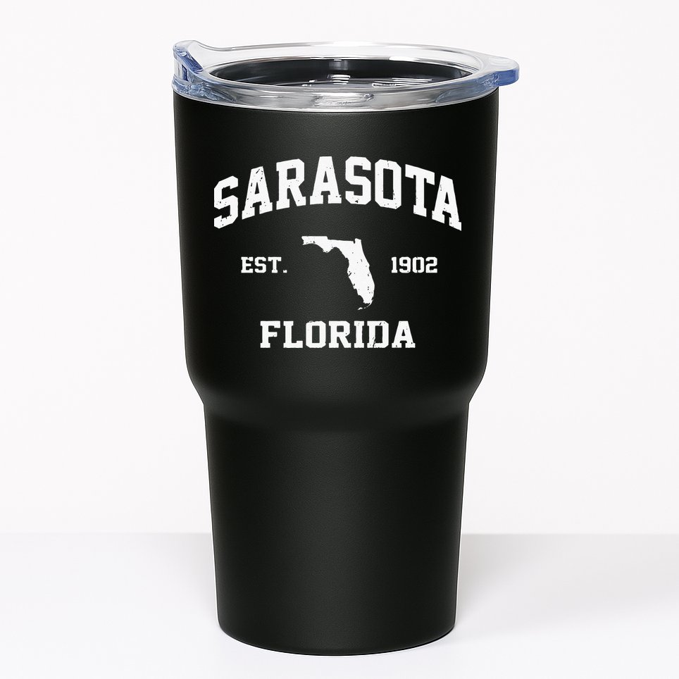 Sarasota Florida FL Vintage State Athletic Style Tumbler