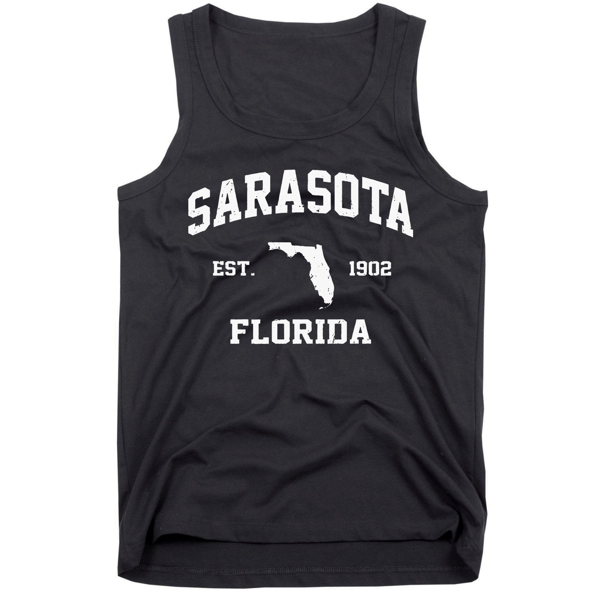 Sarasota Florida FL Vintage State Athletic Style Tank Top