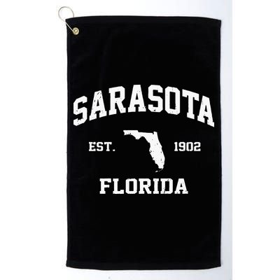 Sarasota Florida FL Vintage State Athletic Style Golf Towel