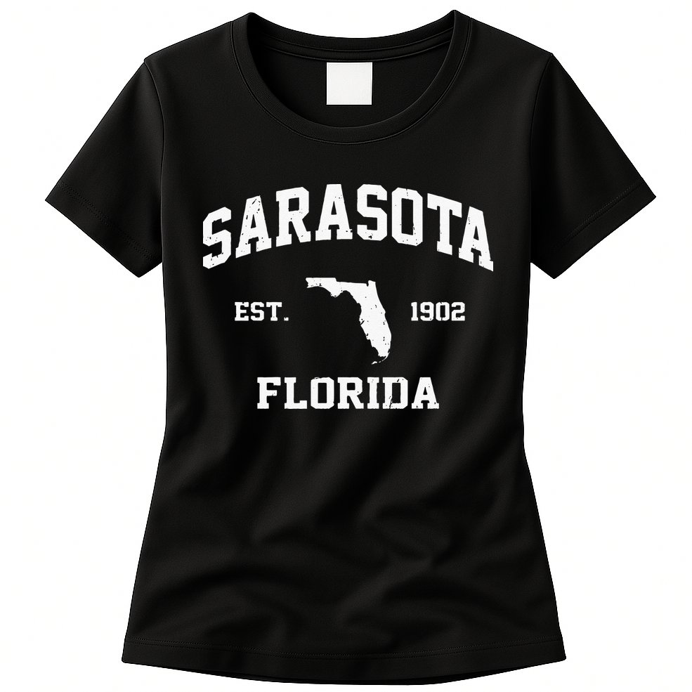 Sarasota Florida FL Vintage State Athletic Style Womens T-Shirt