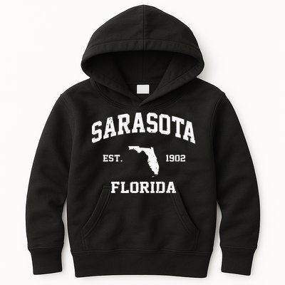 Sarasota Florida FL Vintage State Athletic Style Kids Hoodie