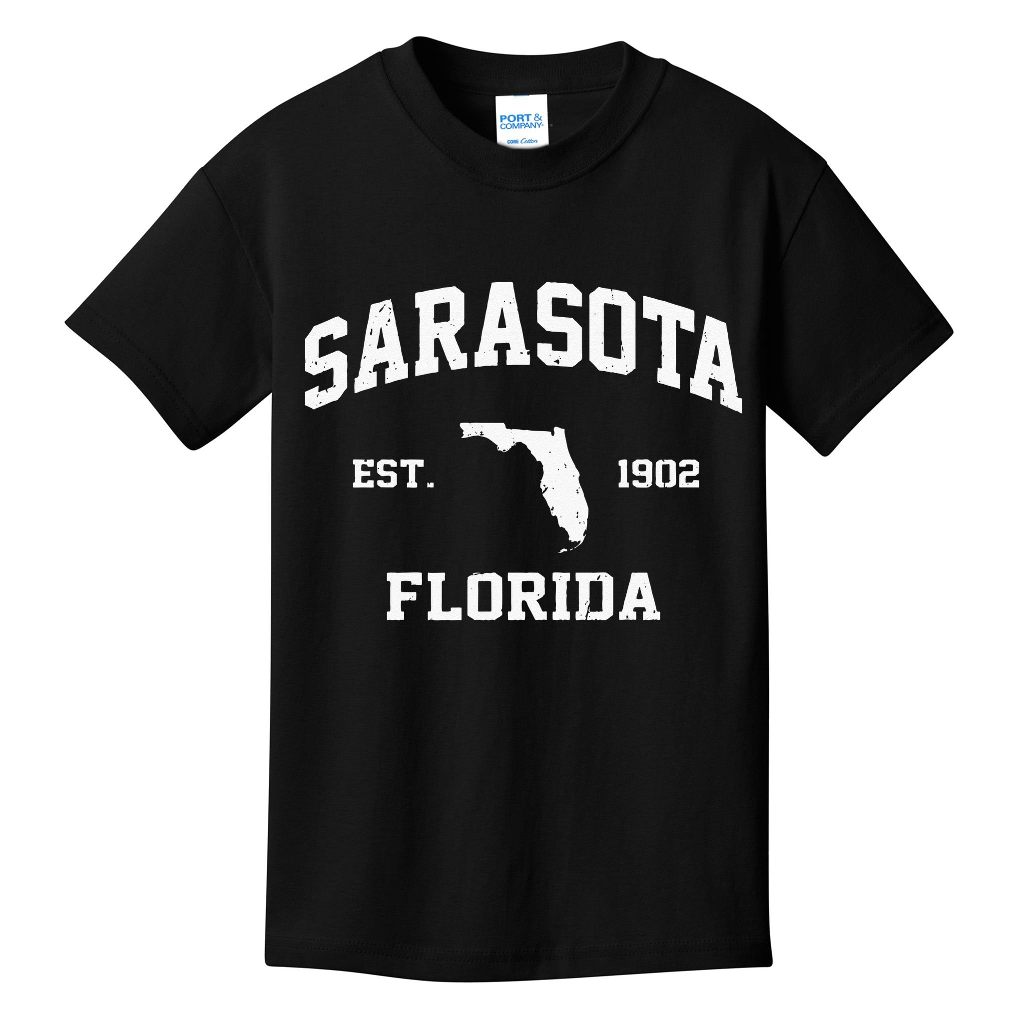 Sarasota Florida FL Vintage State Athletic Style Kids T-Shirt