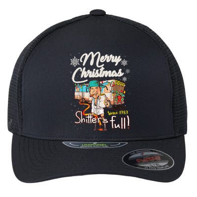 Shitters Full Funny Camper RV Camping TShirt Flexfit Unipanel Trucker Cap